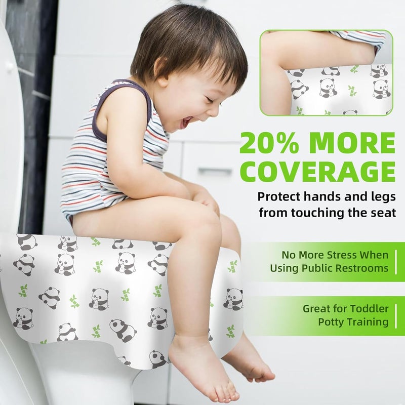 dlnope Store Upgraded Disposable Toilet Seat Covers (20 Pack) - Waterproof, Cute Panda Print, Travel-Friendly Individual Packs, Suitable for Kids & Adults, Perfect for Toddlers’ Potty Training in Public Restrooms - Image 3